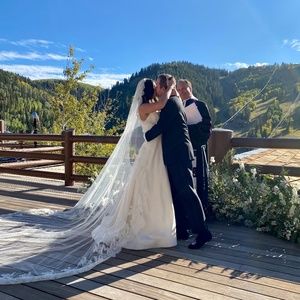 Pronovias Cathedral Lace Mantilla Veil